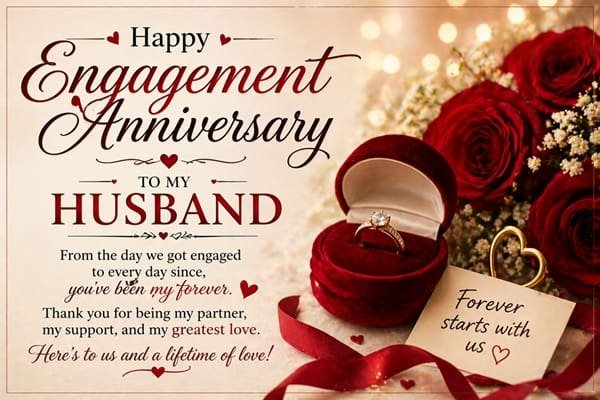 Engagement Anniversary Wishes for Husband