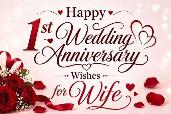1st Wedding Anniversary Wishes for Wife